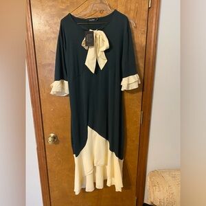 Green drop waist dress NWT